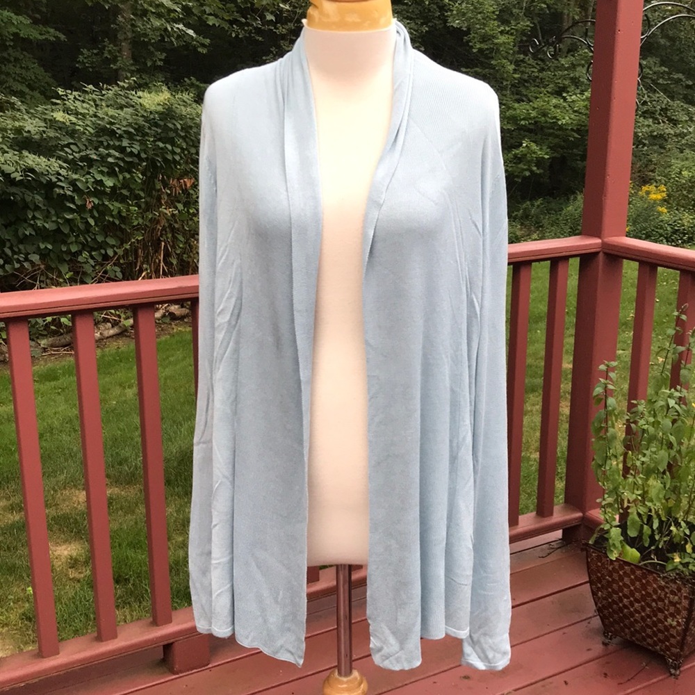 Cyrus large sea foam green knit  open cardigan .